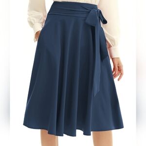 Bella poque High Waist A-Line skater skirt Flared Midi Skirt Vtg Skirt
